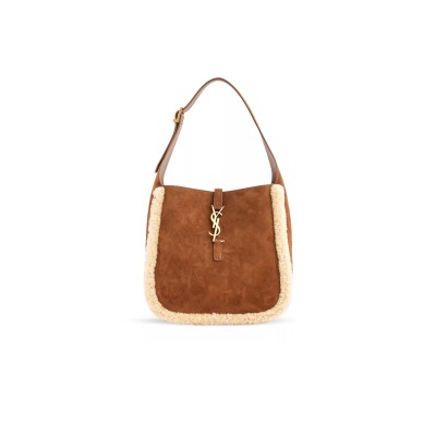 YSL LE 5 À 7 SHEARLING-TRIM LEATHER SHOULDER BAG 7139381QSIW2281 (23*22*8.5cm)